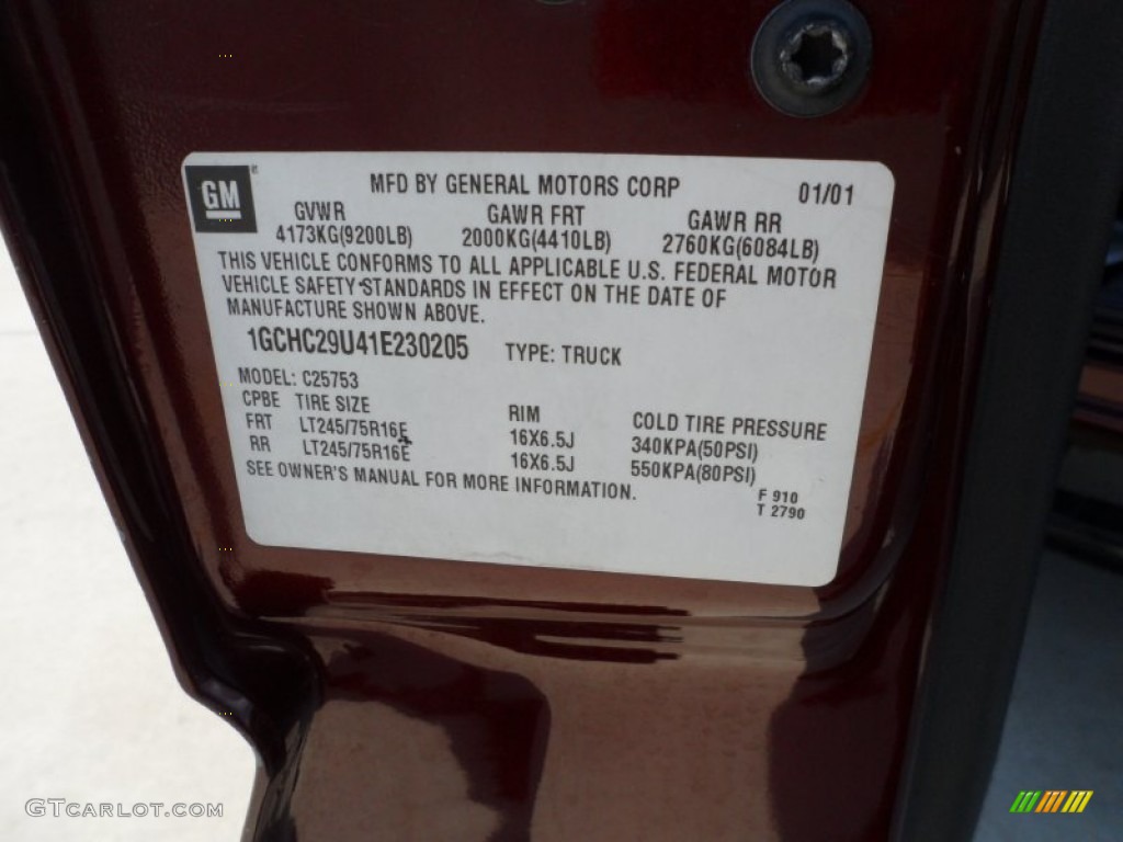 2001 Silverado 2500HD LS Extended Cab - Dark Carmine Red Metallic / Graphite photo #48