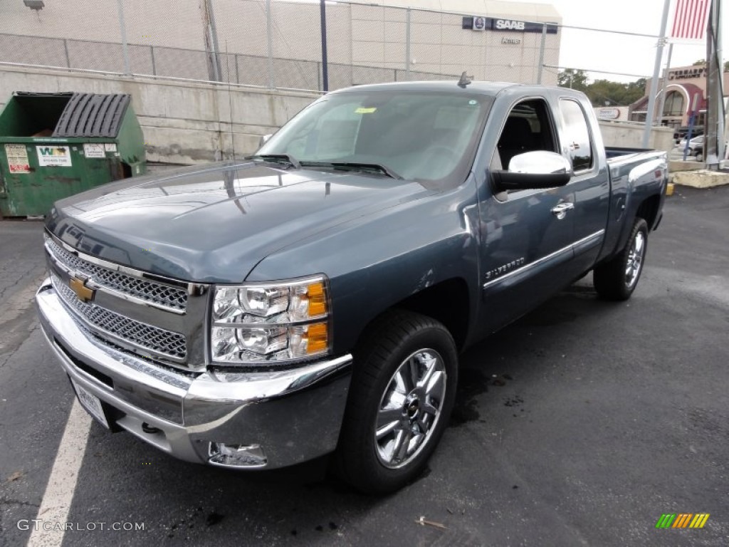 2012 Silverado 1500 LT Extended Cab 4x4 - Blue Granite Metallic / Ebony photo #2