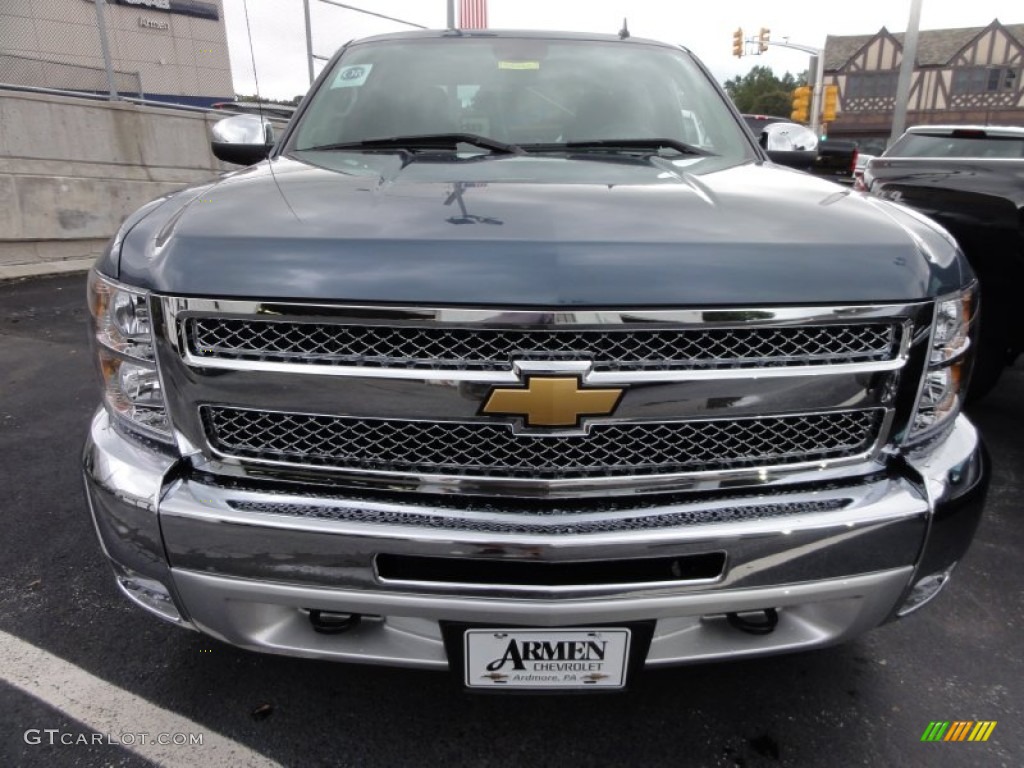 2012 Silverado 1500 LT Extended Cab 4x4 - Blue Granite Metallic / Ebony photo #3