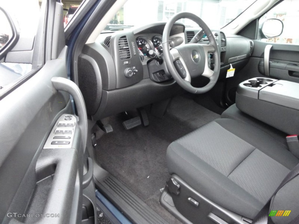 Ebony Interior 2012 Chevrolet Silverado 1500 LT Extended Cab 4x4 Photo #54678843