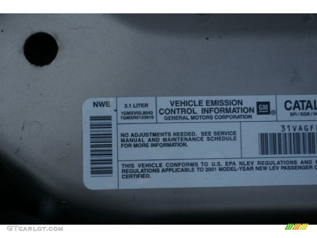 2001 Buick Century Limited Info Tag Photo #54679569