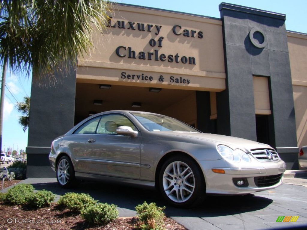 2008 CLK 350 Coupe - Pewter Metallic / Stone photo #1