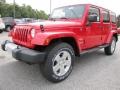 2012 Flame Red Jeep Wrangler Unlimited Sahara 4x4  photo #3