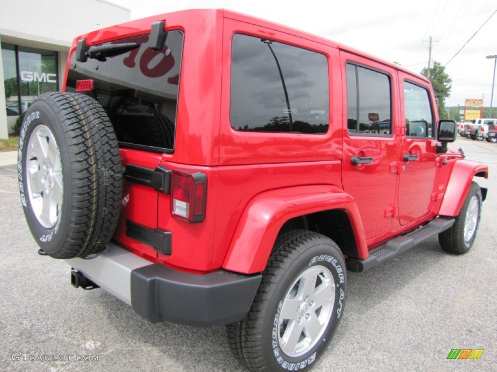 2012 Wrangler Unlimited Sahara 4x4 - Flame Red / Black photo #7