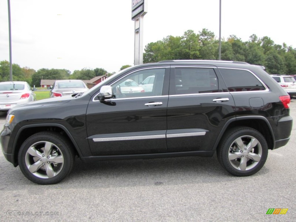 Brilliant Black Crystal Pearl 2012 Jeep Grand Cherokee Overland Exterior Photo #54682722