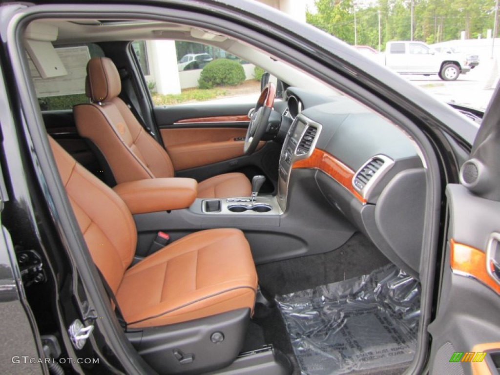 New Saddle/Black Interior 2012 Jeep Grand Cherokee Overland Photo #54682800