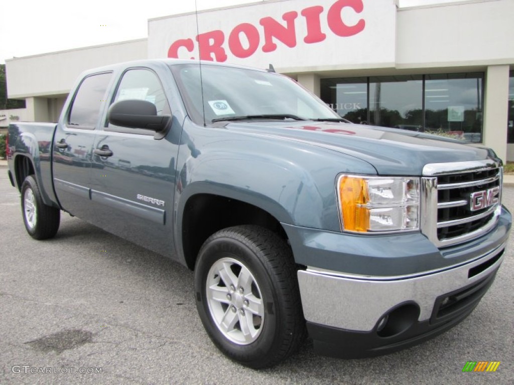 2012 Sierra 1500 SLE Crew Cab - Stealth Gray Metallic / Ebony photo #1