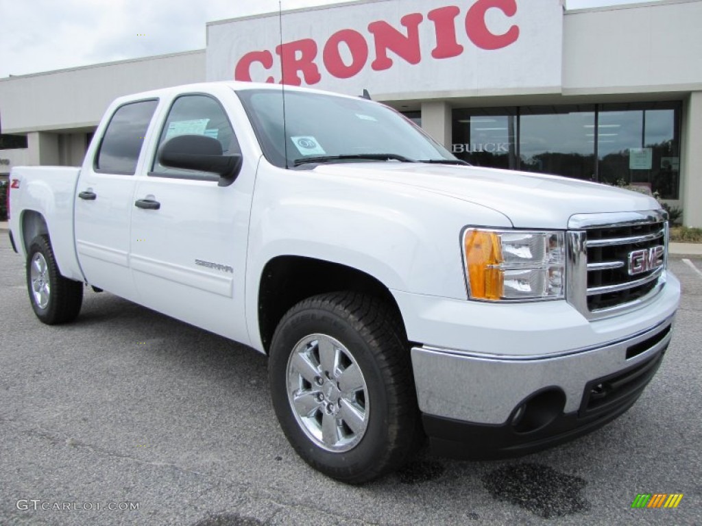 2012 Sierra 1500 SLE Crew Cab - Summit White / Dark Titanium photo #1