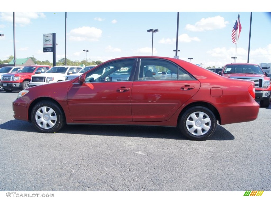 2002 Camry LE - Salsa Red Pearl / Taupe photo #5