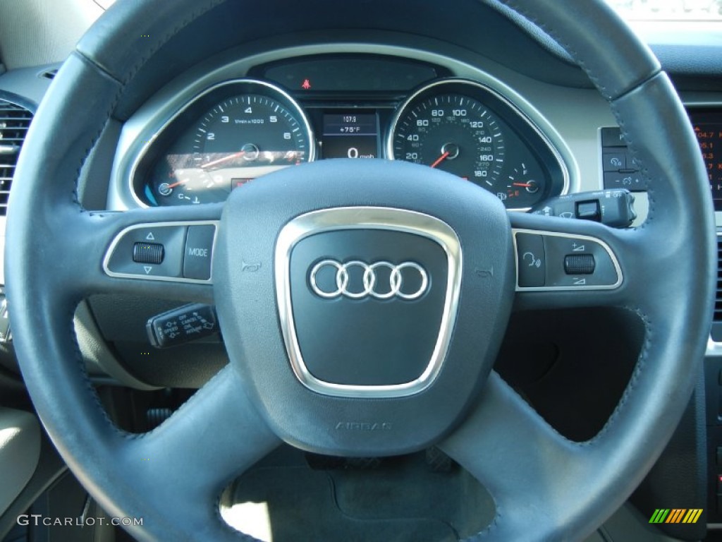 2010 Audi Q7 3.6 Premium quattro Cardamom Beige Steering Wheel Photo #54686042