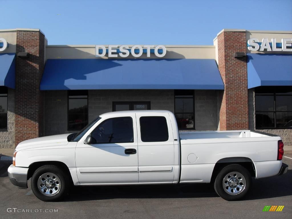 2006 Silverado 1500 LS Extended Cab - Summit White / Dark Charcoal photo #1