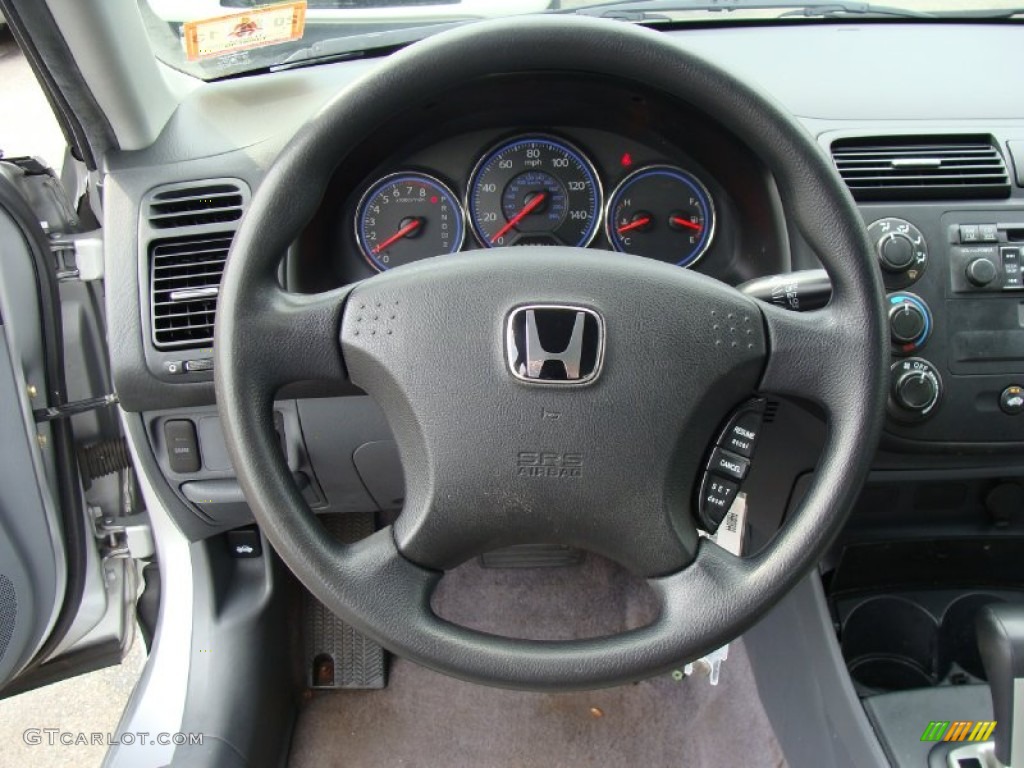 2005 Honda Civic LX Sedan Gray Steering Wheel Photo #54692380