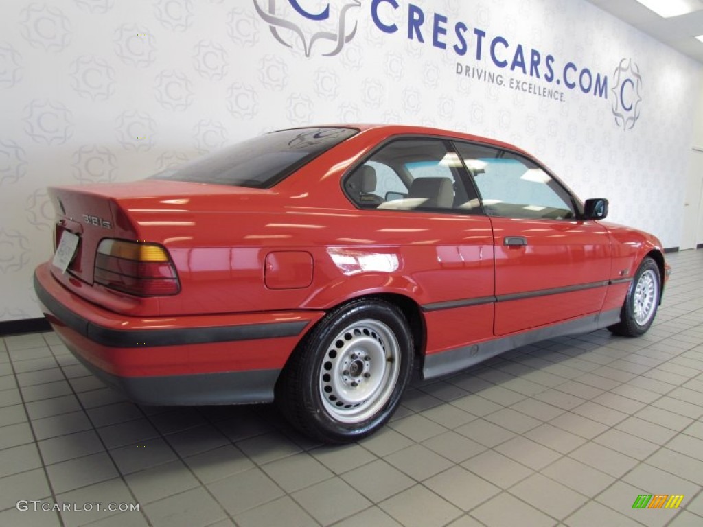 1994 3 Series 318i Coupe - Bright Red / Beige photo #3