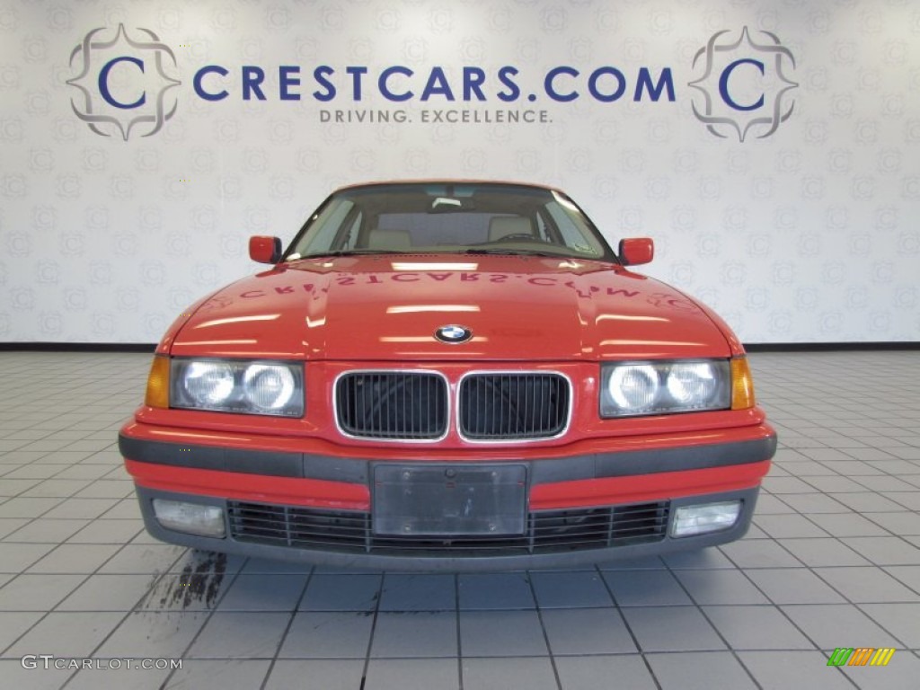 1994 3 Series 318i Coupe - Bright Red / Beige photo #6