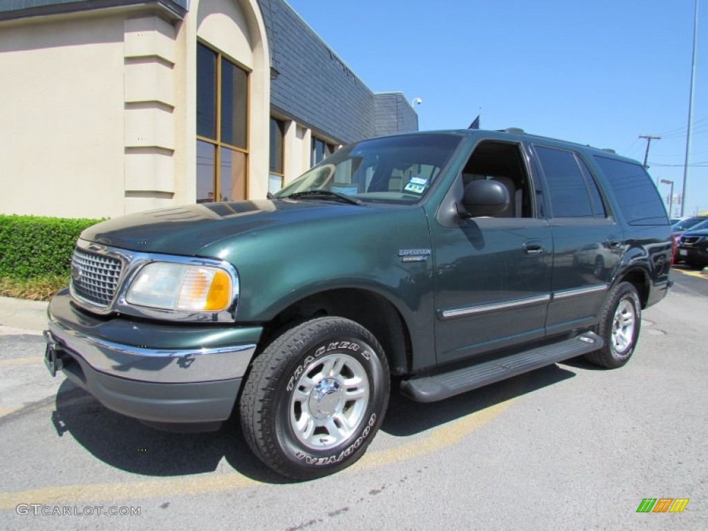 2001 Expedition XLT - Dark Highland Green Metallic / Medium Parchment photo #7