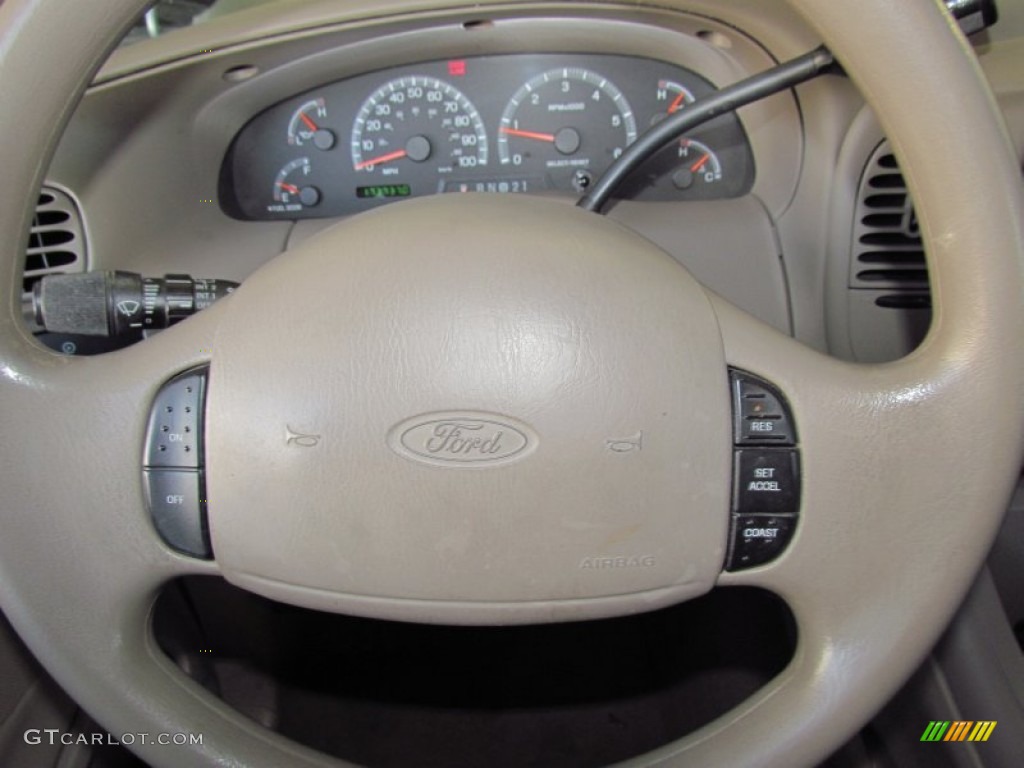 2001 Ford Expedition XLT Medium Parchment Steering Wheel Photo #54694816