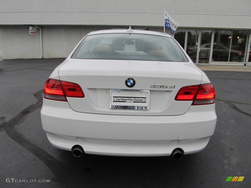 2008 3 Series 335xi Coupe - Alpine White / Saddle Brown/Black photo #4