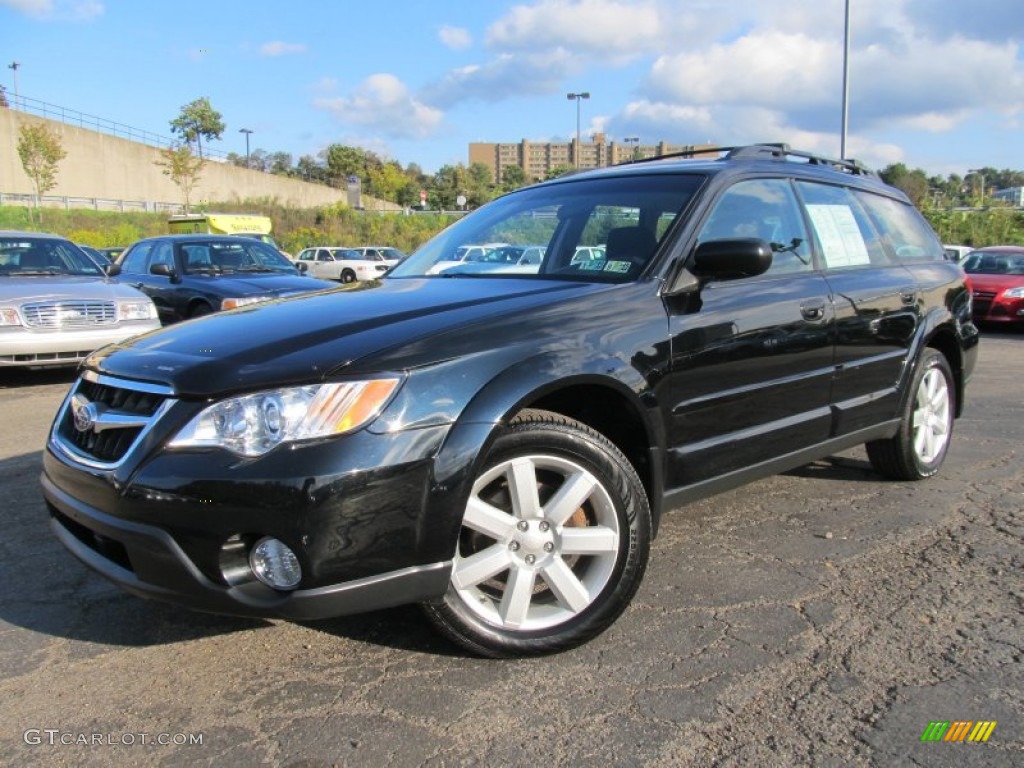 2008 Outback 2.5i Wagon - Obsidian Black Pearl / Off Black photo #1