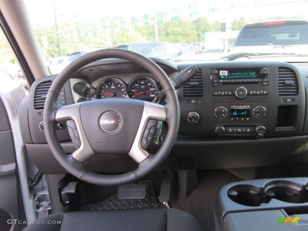 2012 Sierra 1500 SLE Extended Cab 4x4 - Quicksilver Metallic / Ebony photo #15