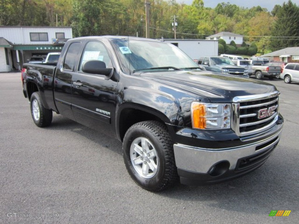 2012 Sierra 1500 SLE Extended Cab 4x4 - Onyx Black / Dark Titanium/Light Titanium photo #1