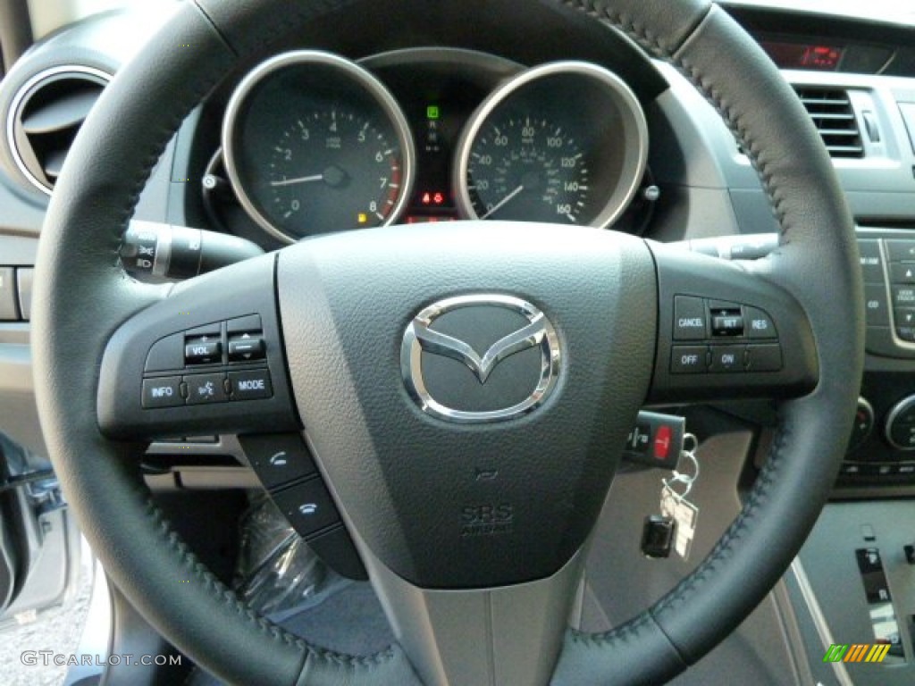 2012 Mazda MAZDA5 Grand Touring Black Steering Wheel Photo #54702481