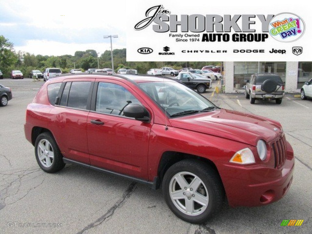 2007 Compass Sport 4x4 - Inferno Red Crystal Pearlcoat / Pastel Slate Gray photo #1