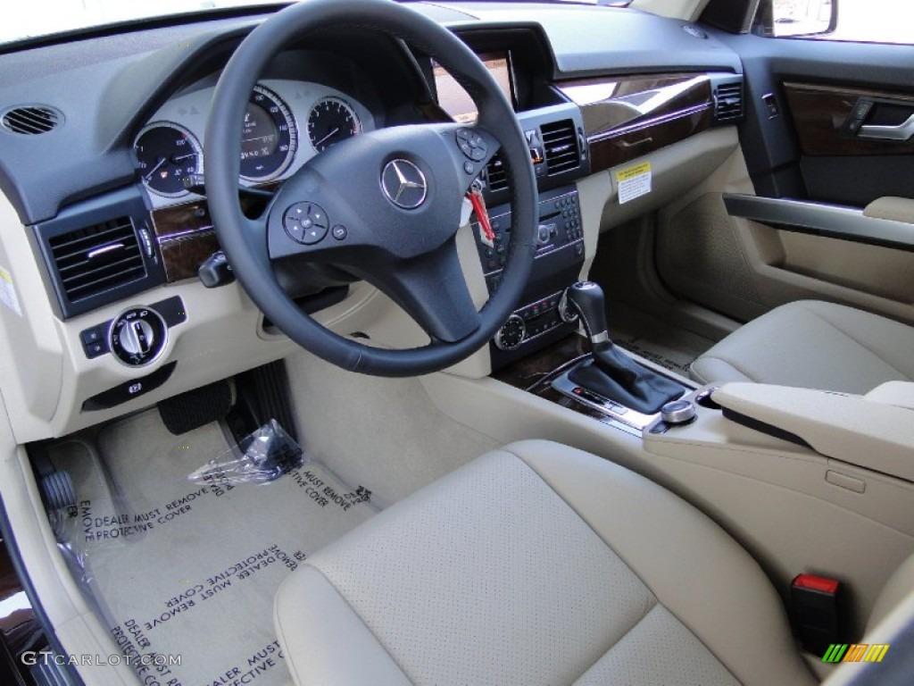 Almond/Black Interior 2012 Mercedes-Benz GLK 350 4Matic Photo #54704569
