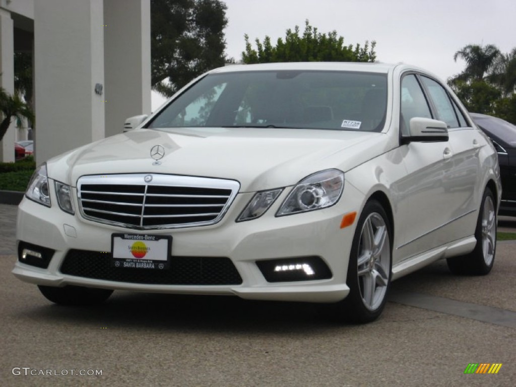 2011 E 350 Sedan - Arctic White / Almond/Black photo #1