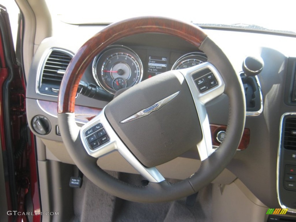 2012 Chrysler Town & Country Limited Dark Frost Beige/Medium Frost Beige Steering Wheel Photo #54706549