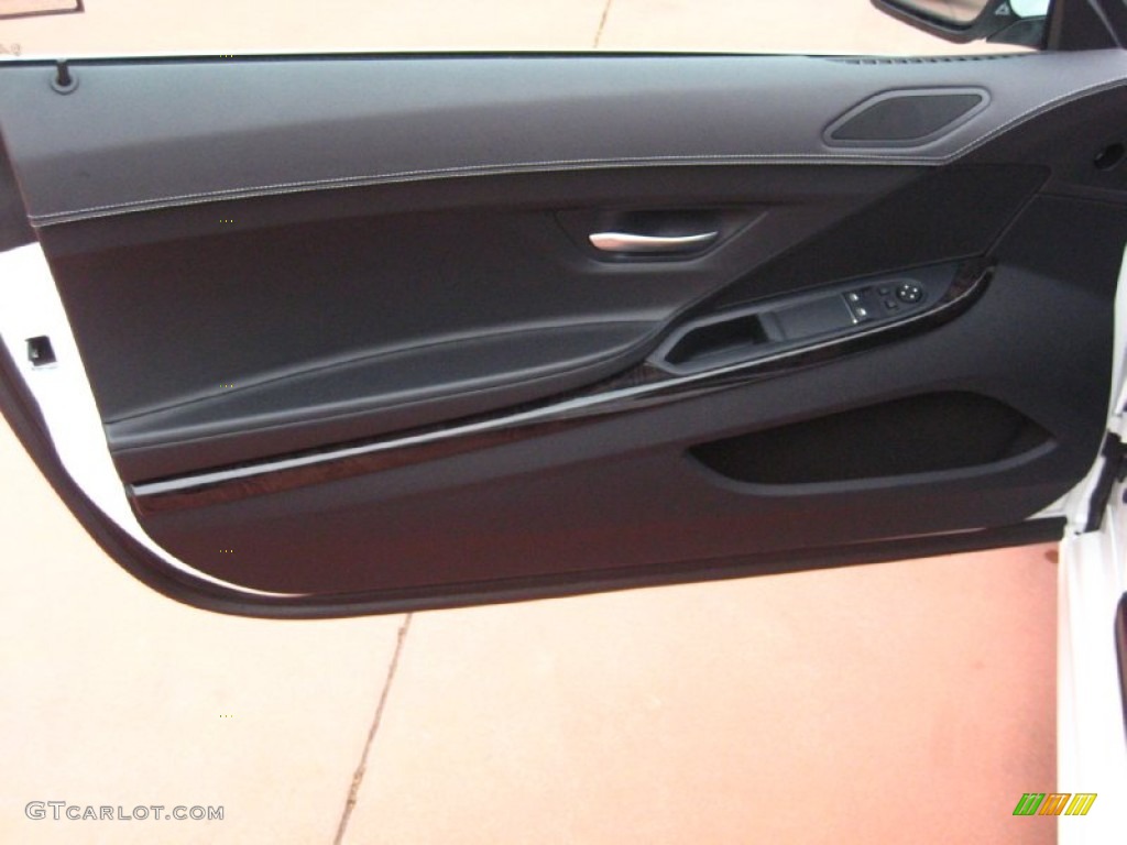 2012 BMW 6 Series 650i Coupe Black Nappa Leather Door Panel Photo #54706582