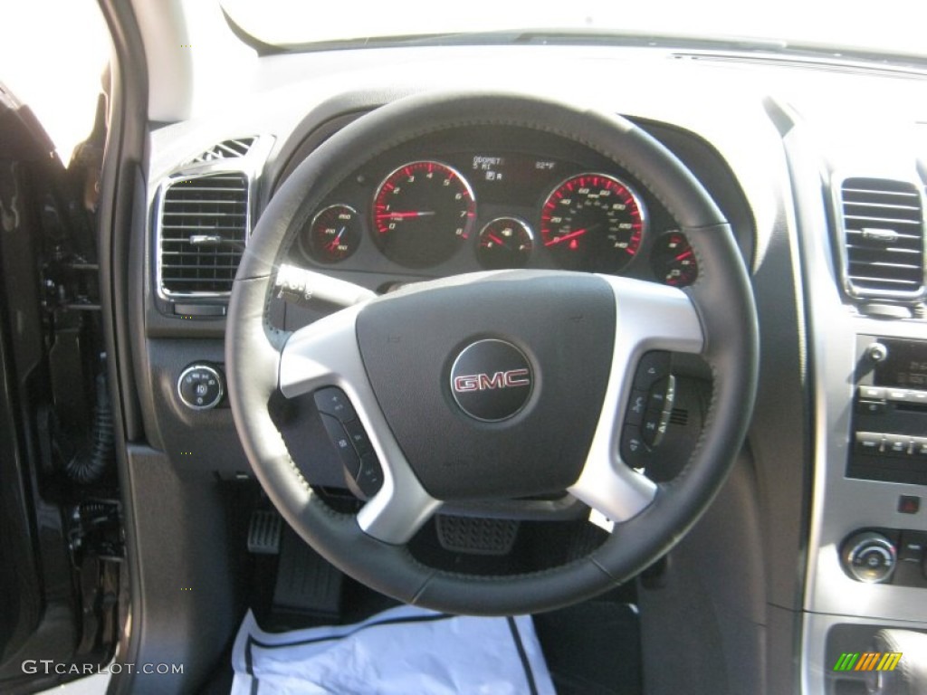 2012 GMC Acadia SLE Ebony Steering Wheel Photo #54706987