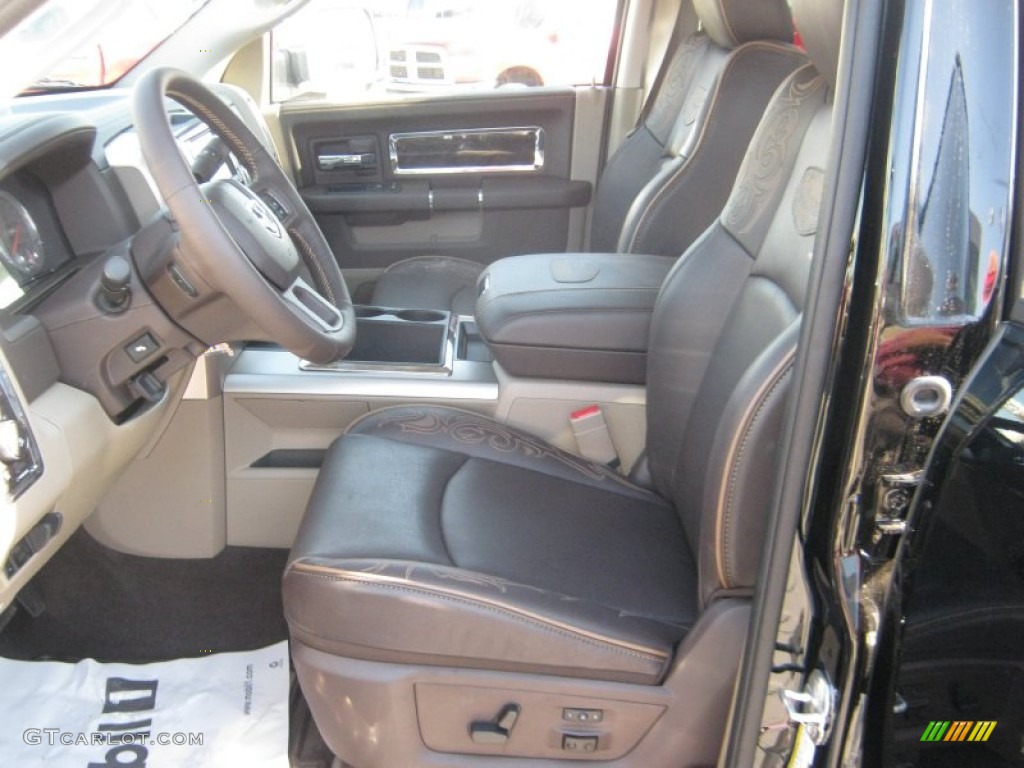 Light Pebble Beige/Bark Brown Interior 2012 Dodge Ram 3500 HD Laramie Longhorn Crew Cab 4x4 Dually Photo #54708388