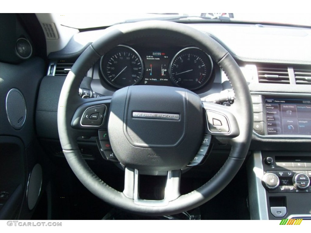 2012 Land Rover Range Rover Evoque Pure Ebony Steering Wheel Photo #54710648