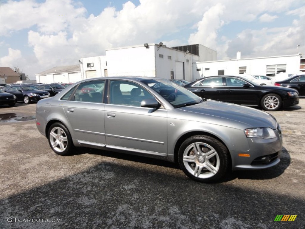 2008 A4 2.0T S-Line Sedan - Quartz Grey Metallic / Black photo #6