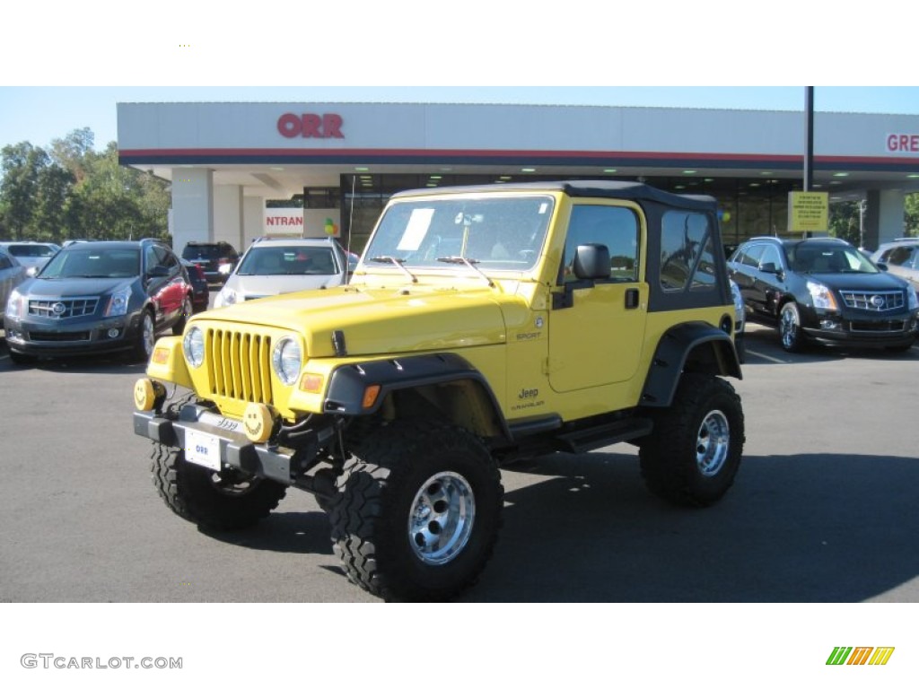 2006 Wrangler Sport 4x4 - Solar Yellow / Dark Slate Gray photo #1