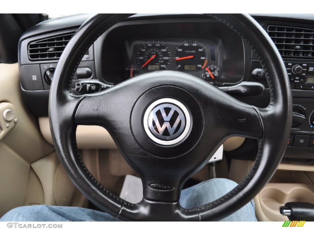 2002 Volkswagen Cabrio GLS Beige Steering Wheel Photo #54719848