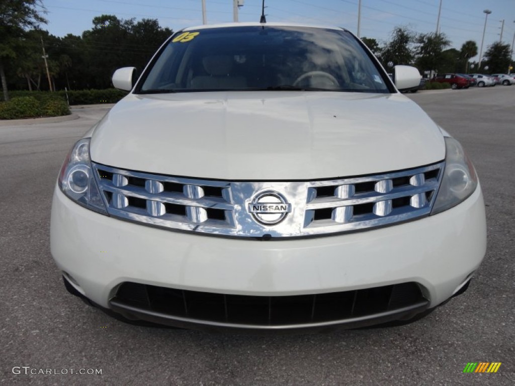 2003 Murano SE - Glacier White Pearl / Cafe Latte photo #14