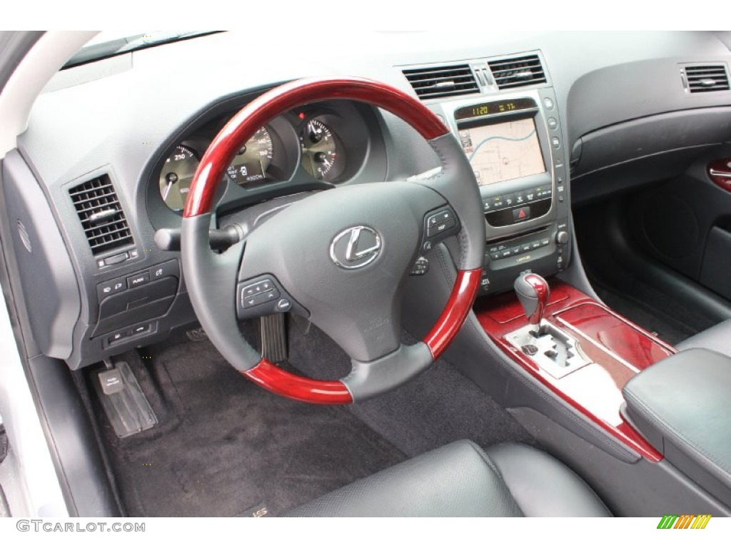 2011 Lexus GS 450h Hybrid Black/Red Walnut Dashboard Photo #54727543