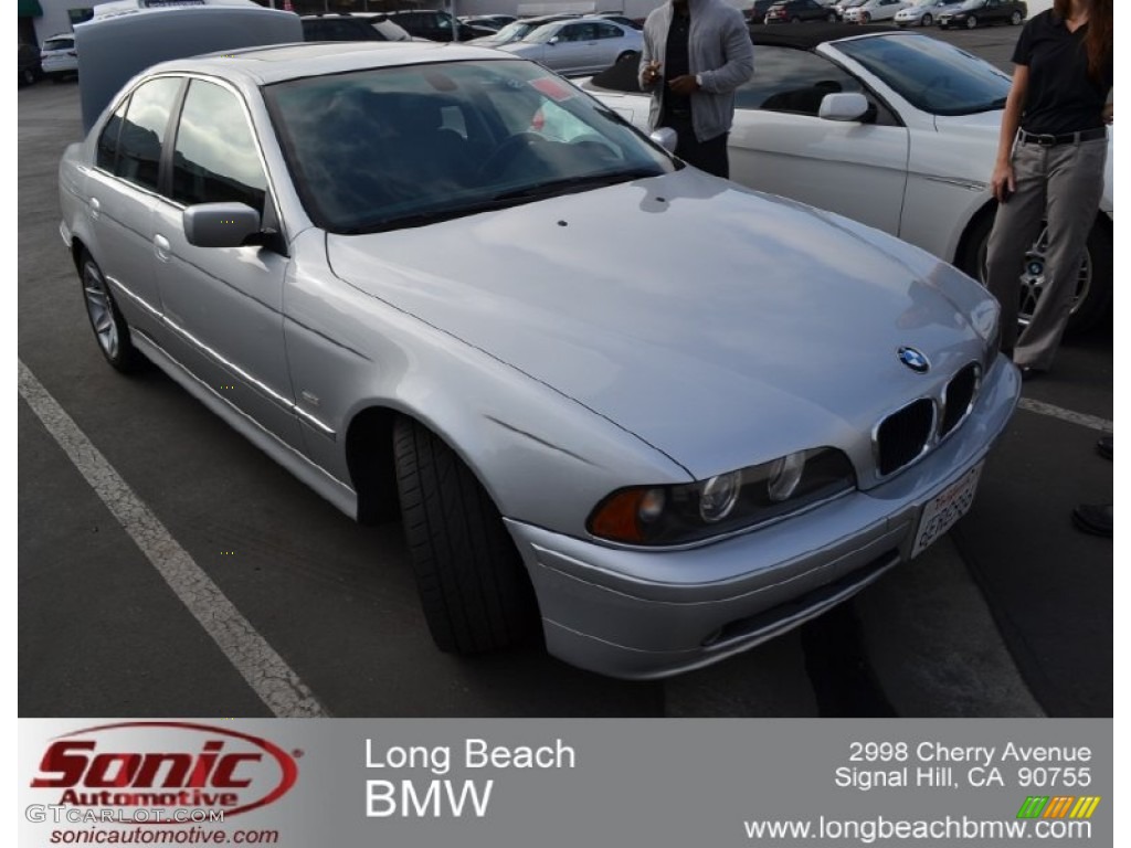 2003 5 Series 525i Sedan - Titanium Silver Metallic / Black photo #1