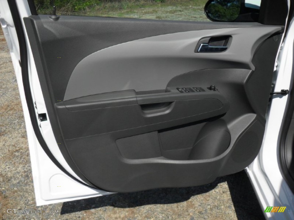 2012 Chevrolet Sonic LT Sedan Dark Pewter/Dark Titanium Door Panel Photo #54729268