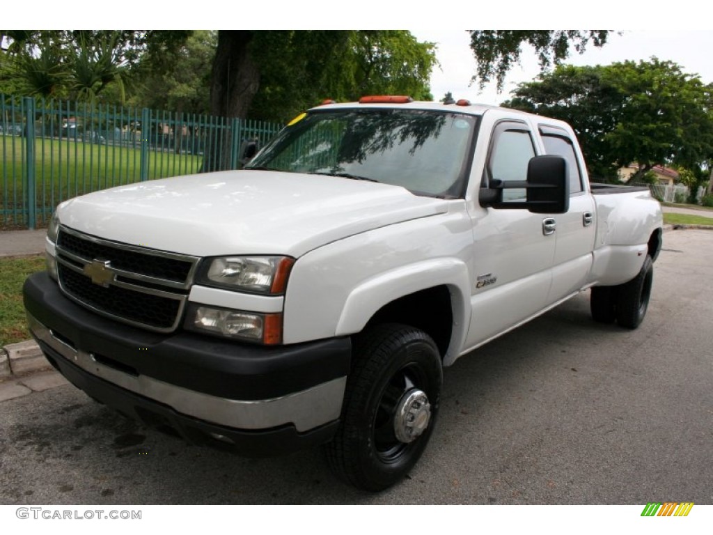 2007 Silverado 3500HD Classic LT Crew Cab 4x4 Dually - Summit White / Medium Gray photo #1