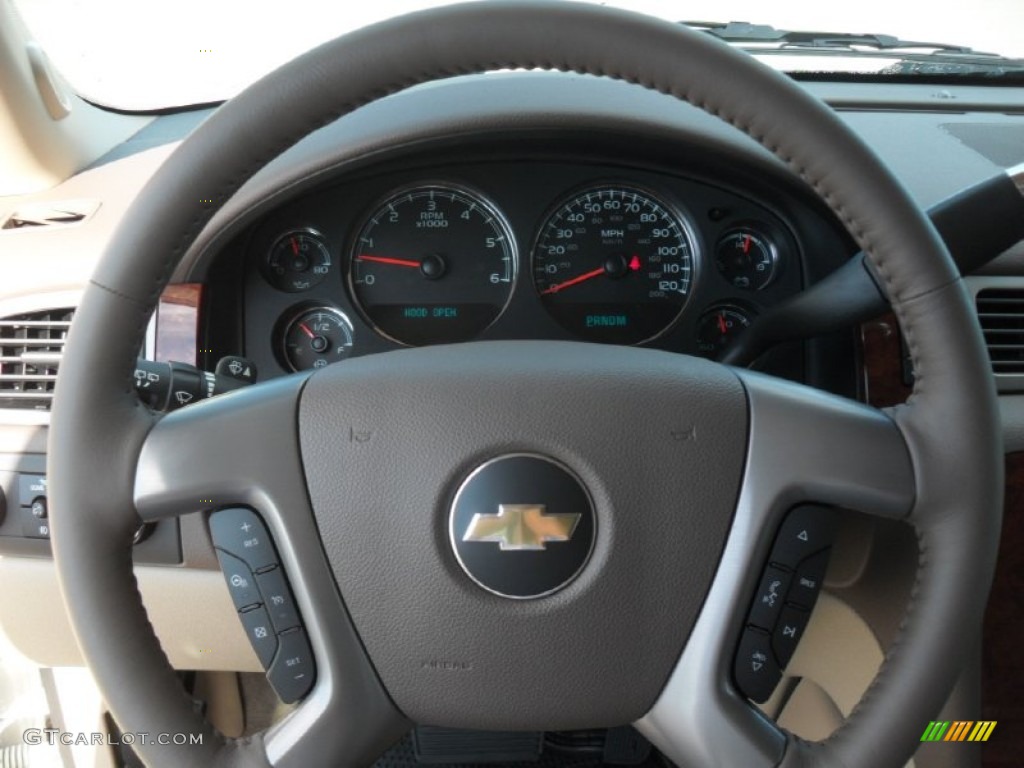 2012 Chevrolet Tahoe LTZ 4x4 Light Cashmere/Dark Cashmere Steering Wheel Photo #54732119