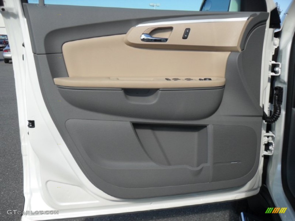 2012 Chevrolet Traverse LT Cashmere/Dark Gray Door Panel Photo #54732260