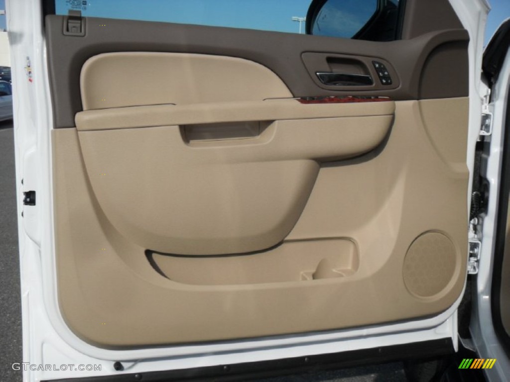 2012 Chevrolet Tahoe LTZ 4x4 Light Cashmere/Dark Cashmere Door Panel Photo #54732695