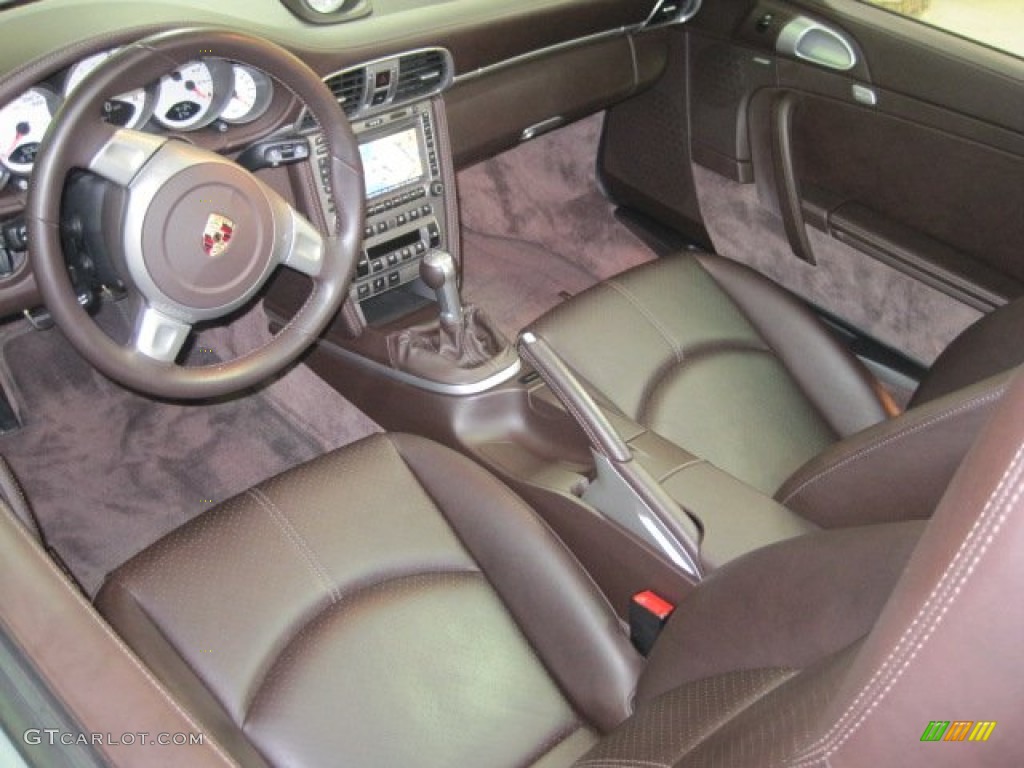 2008 911 Turbo Cabriolet - GT Silver Metallic / Cocoa Brown photo #36