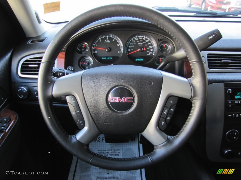 2011 GMC Yukon XL SLT 4x4 Ebony Steering Wheel Photo #54736988