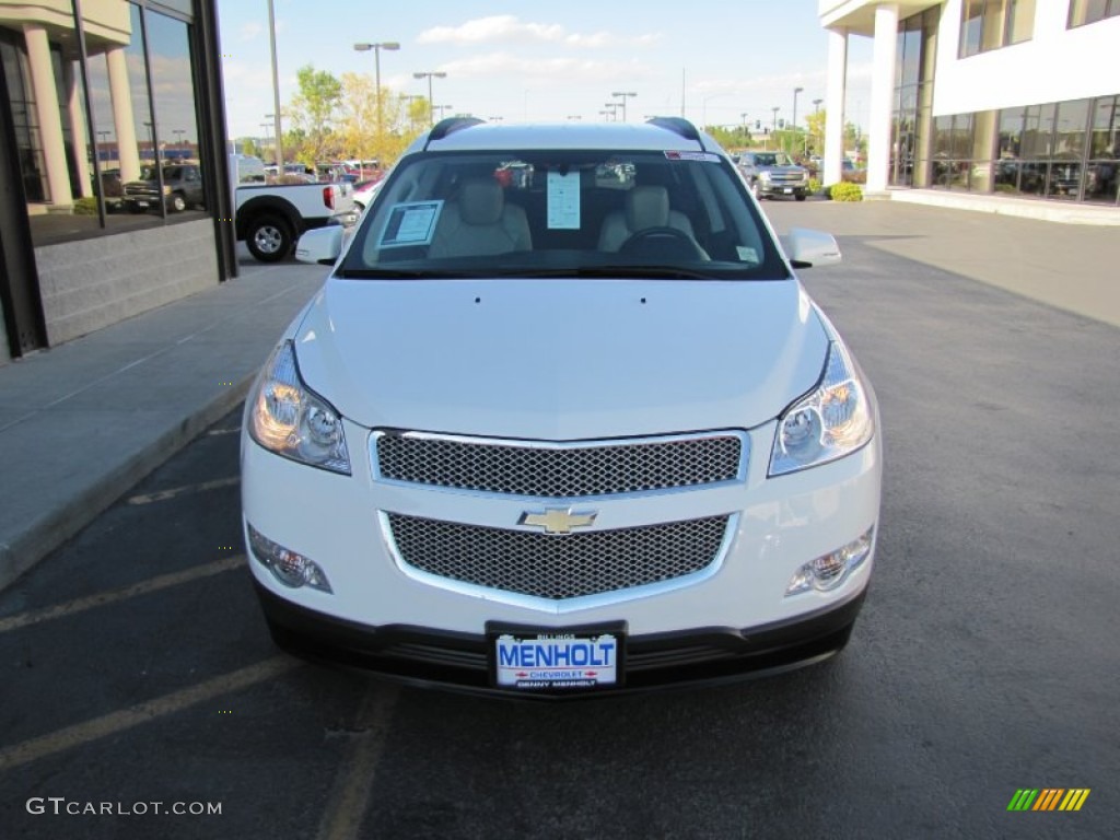 2011 Traverse LTZ AWD - White Diamond Tricoat / Cashmere/Ebony photo #32