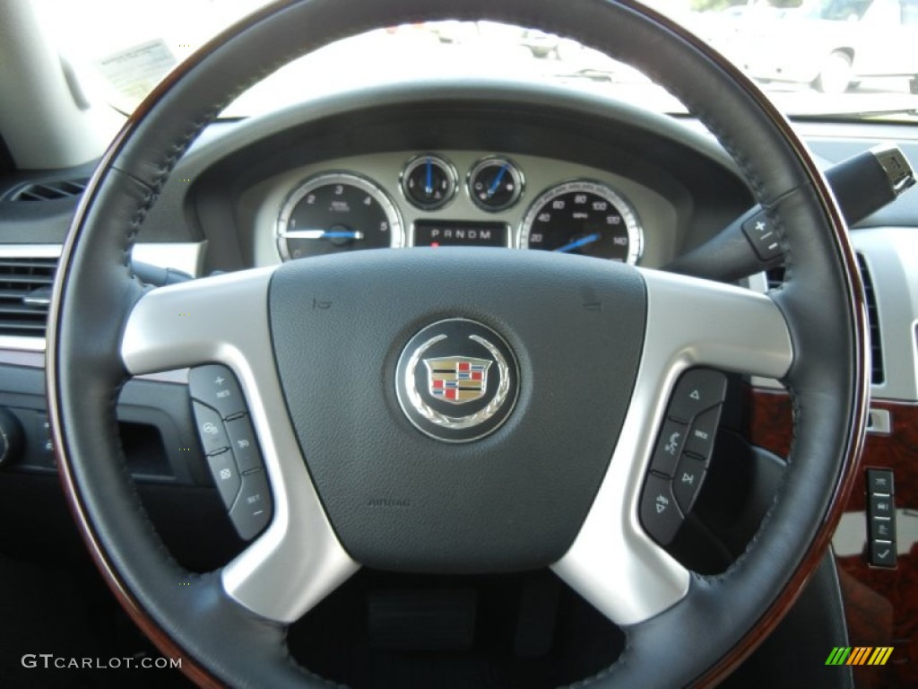2011 Cadillac Escalade EXT Luxury AWD Ebony/Ebony Steering Wheel Photo #54737825