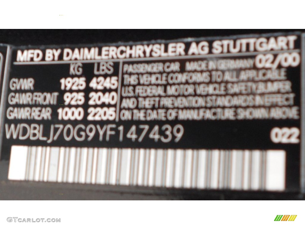 2000 CLK Color Code 022 for designo Espresso Metallic Photo #54739200