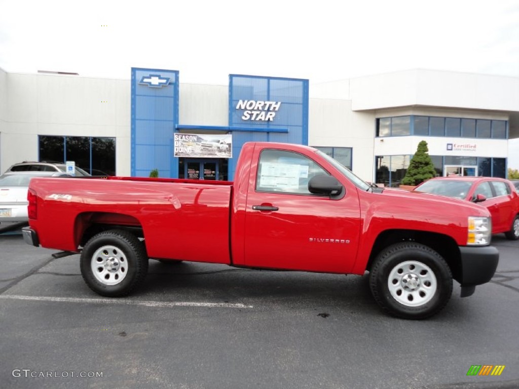 2012 Silverado 1500 Work Truck Regular Cab 4x4 - Victory Red / Dark Titanium photo #8